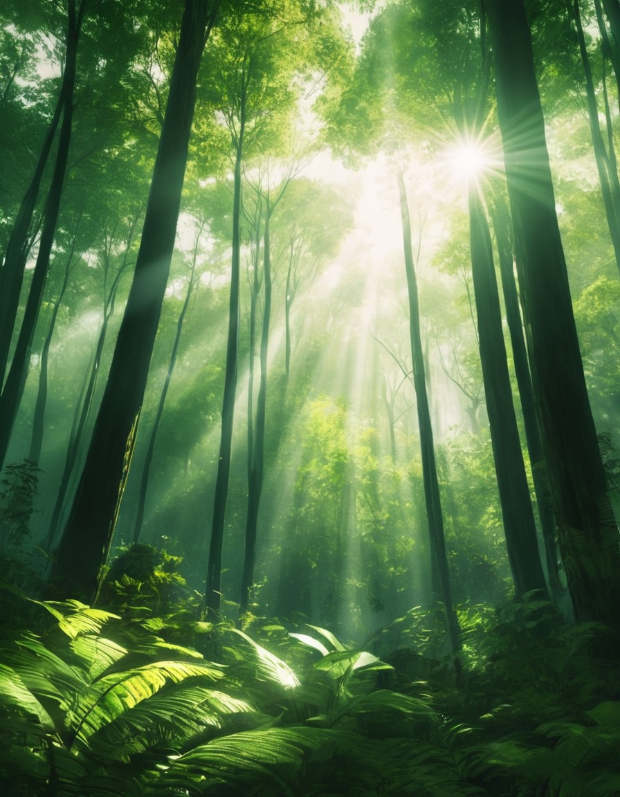 nature, trees, forest, sunlight, peaceful