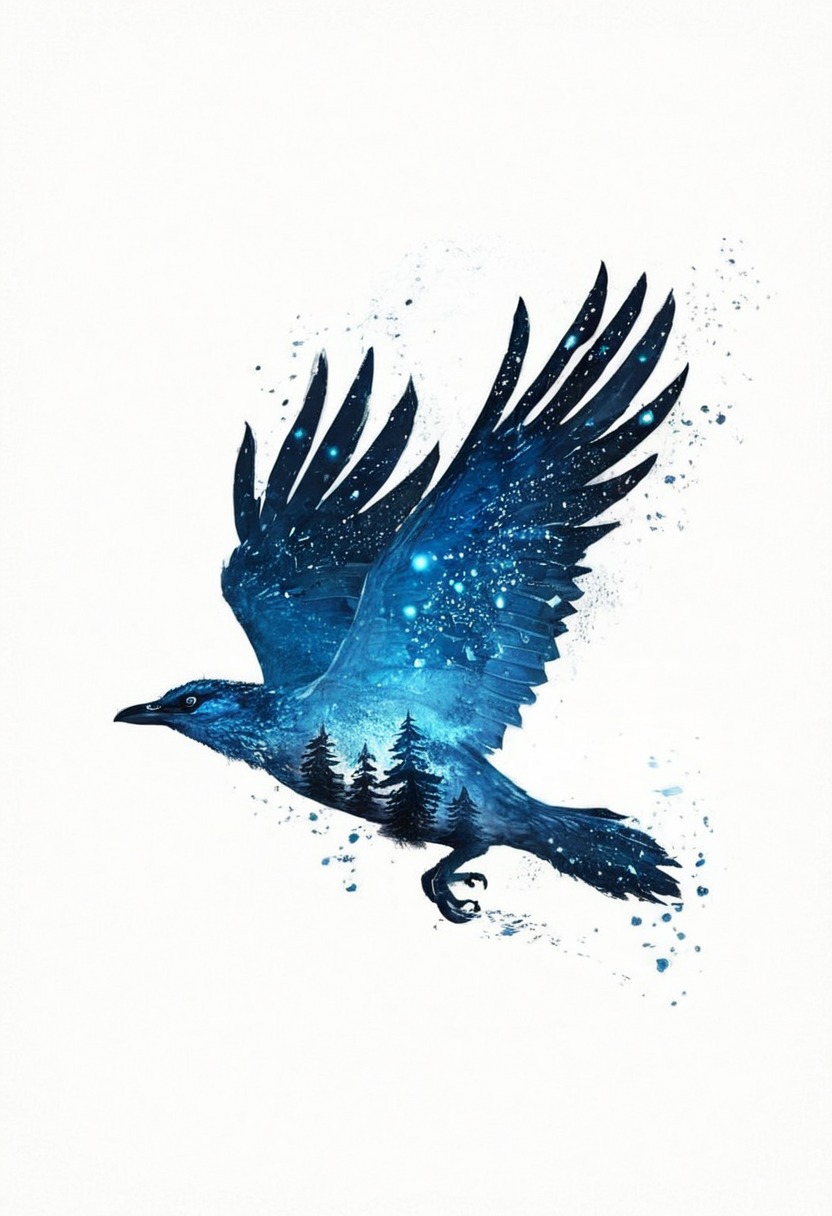 akvarel, crow, harrypotter, harrypotterfanart, moon, nightscene, silhouette, silhouettes, traditional, traditionalart, traditionalmedia, traditionalpainting, watercolorpainting, watercolour, watercolours, wildlife, silhouetteart, wetinwet, fabrianopaper, crowsilhouette, czechart, deersilhouette, maimeripaints, regulus