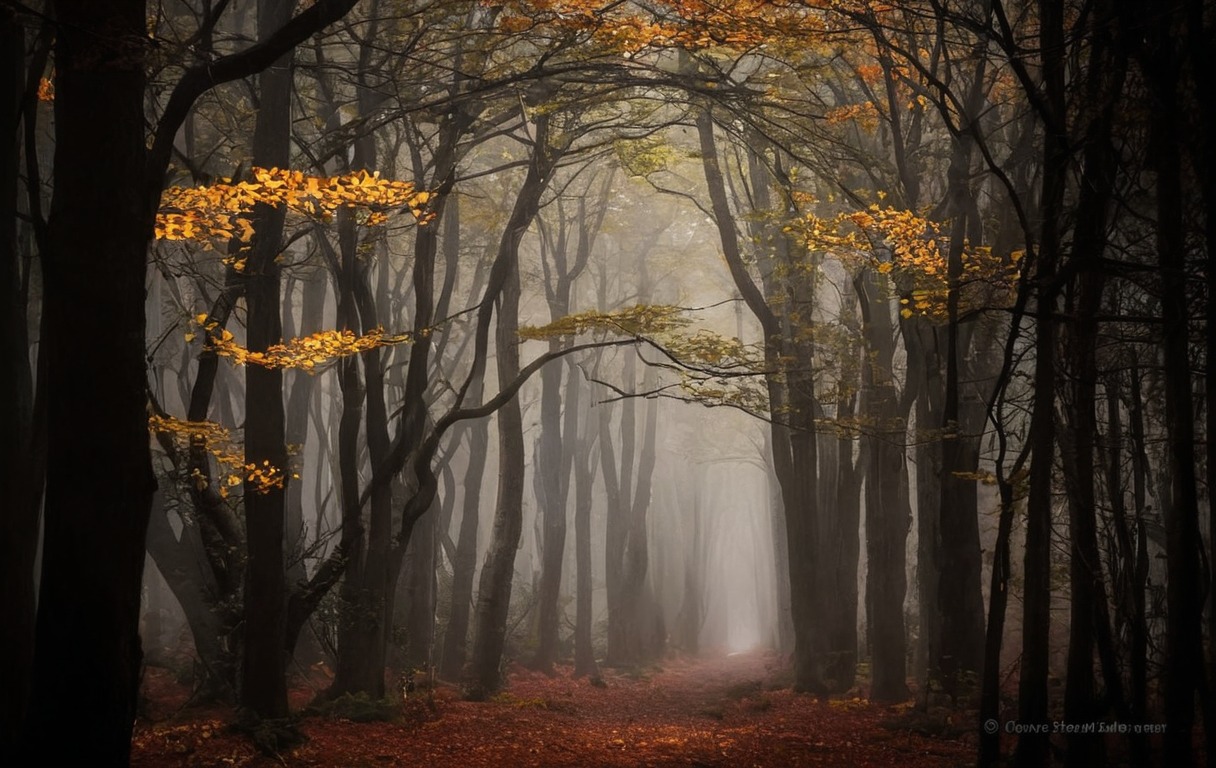 autumn, fall, falling, fog, forest, leafs, mist, natural, nature, path, road, tree, trees, wood, woodland, woods, pieters, nelleke, nellekepieters, naturephotography