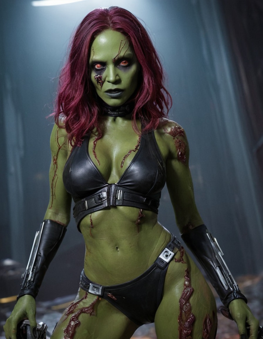 zombie apocalypse, gamora, guardians of the galaxy, undead, marvel, sci-fi, horror