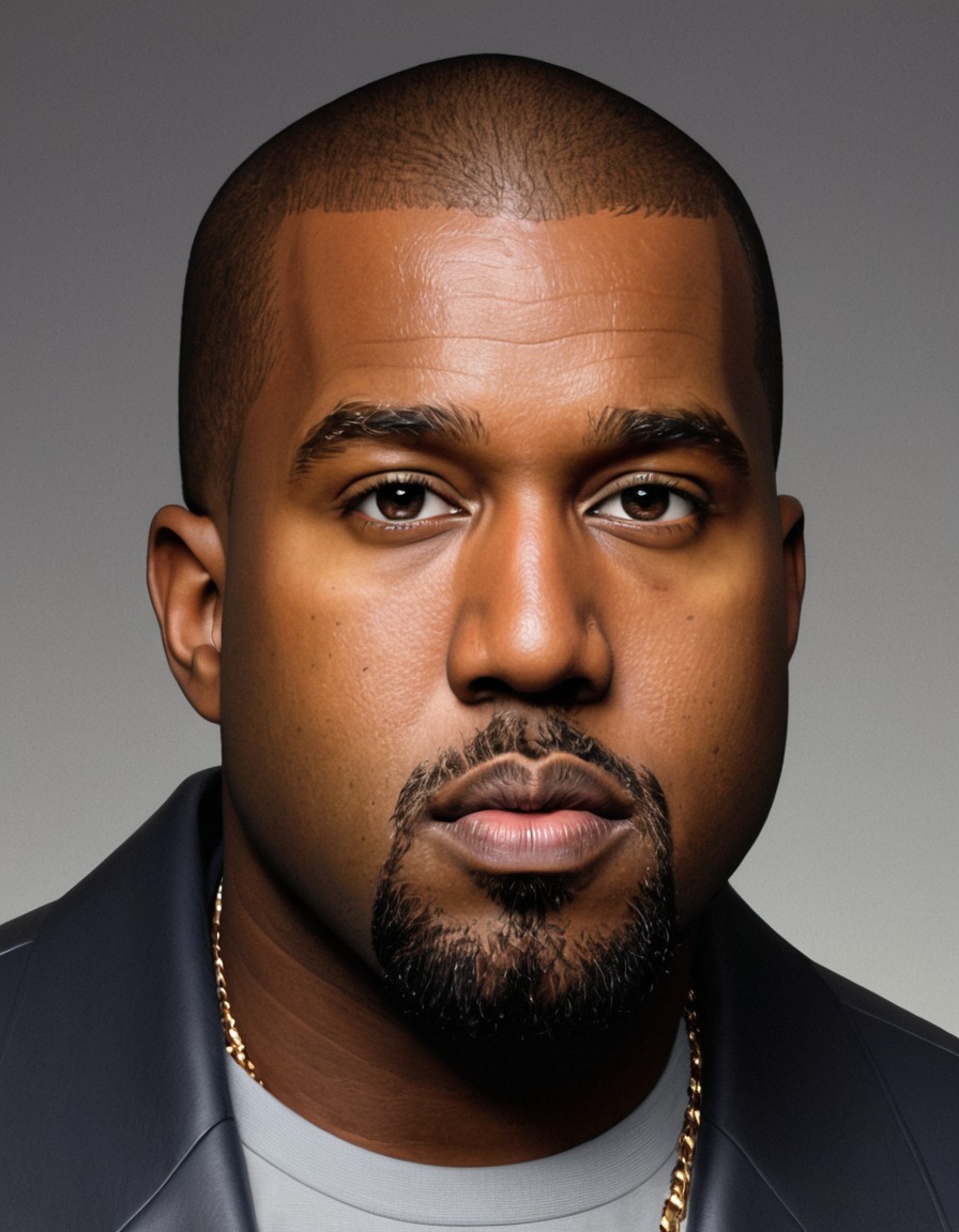 kanye west, portrait, art, painting, celebrity, musician