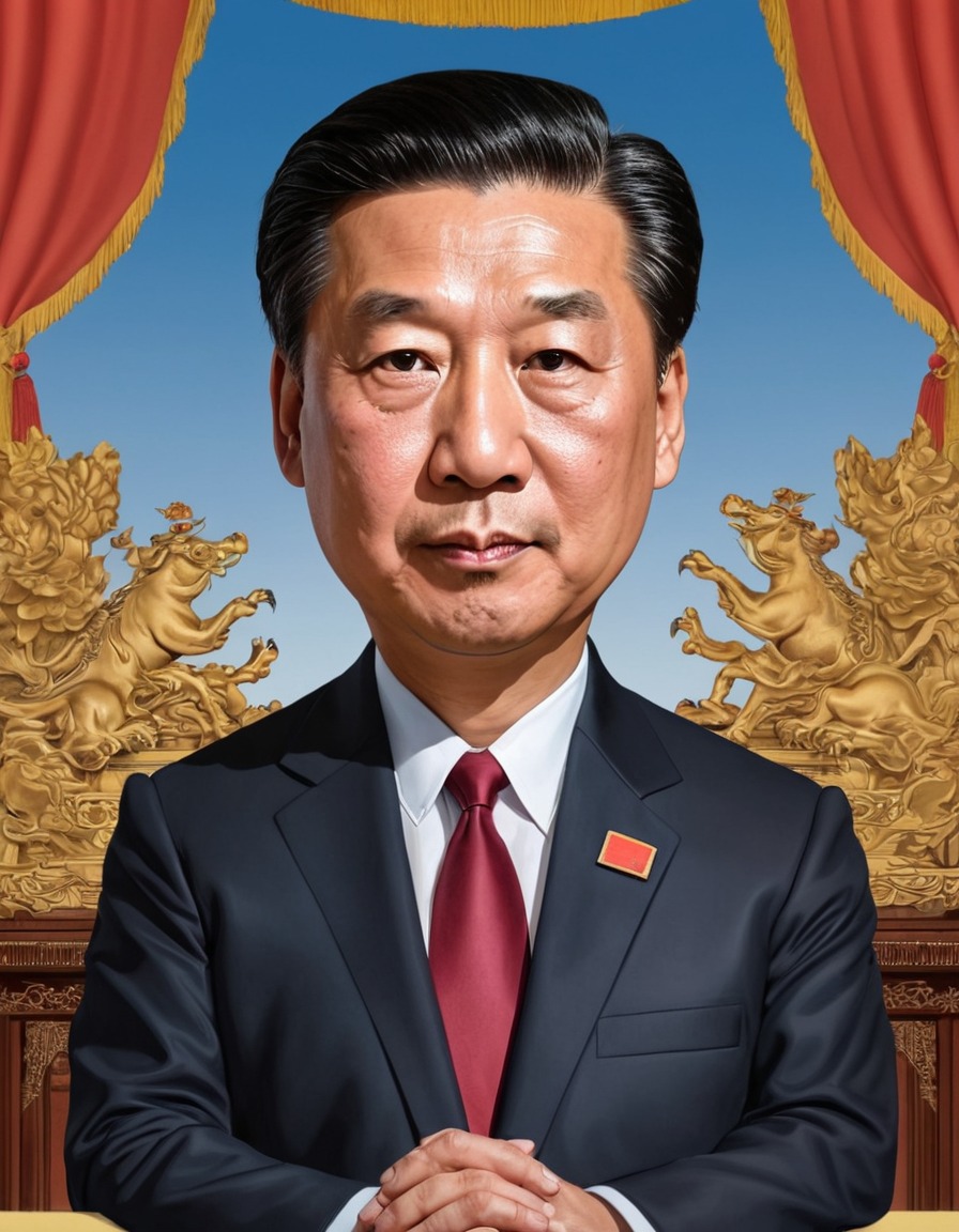 satire, painting, xi jinping, historical figure, politics