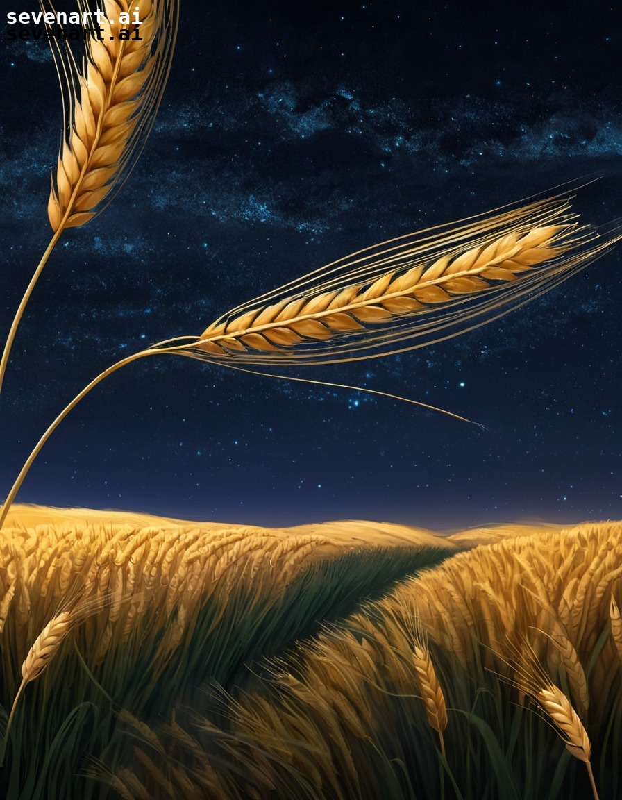 nature, agriculture, wheat, farming, night sky