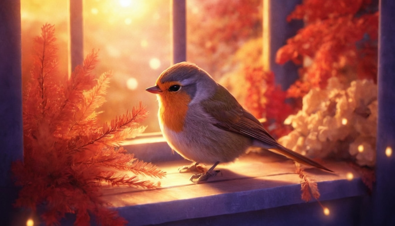 bird, autumn, cute, robin, sweet