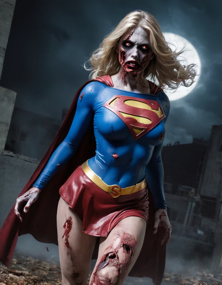 zombie, supergirl (dc comics), horror, undead, comic character, dc universe