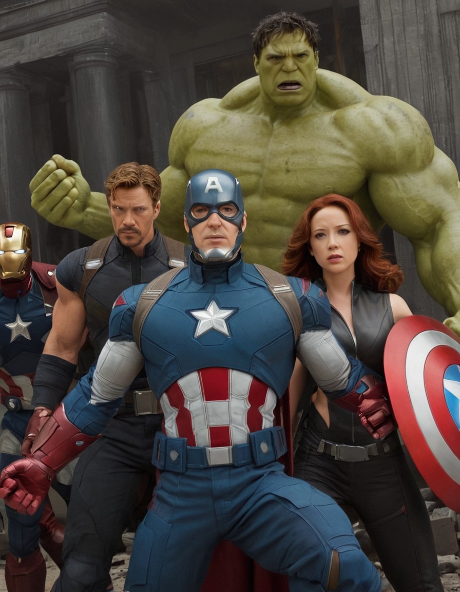 the avengers, 2012, superheroes, marvel, movie adaptation, painting, action