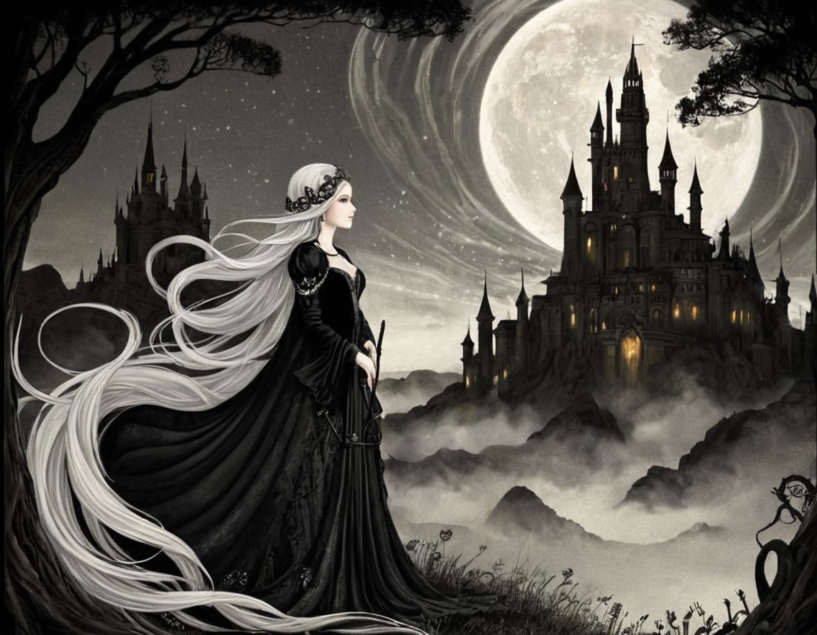 gothic, castle, digitalart, fairytale, magic, fantasyart, princess, darkfairytales, rapunzel