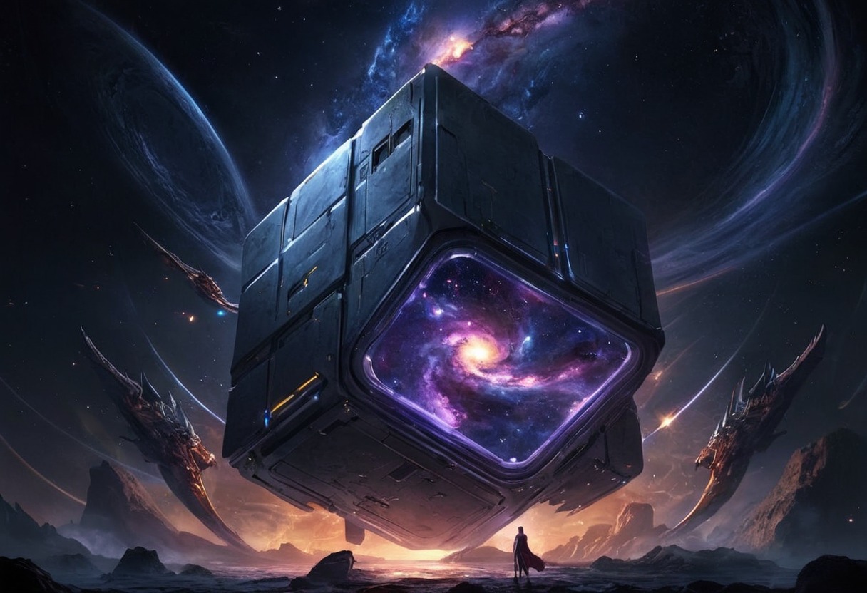 scifi, space, cube, galaxy, void, seaart, ai_art