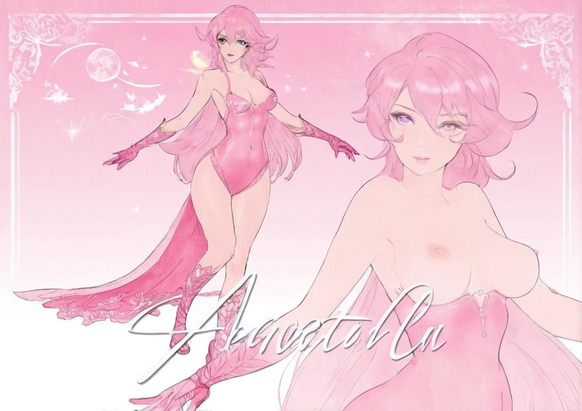 characterdesign, adoptable, adoptablesopen, adoptableauction, digitalart, characterconcept, axolotl, furry, girl, pink, furrycharacter