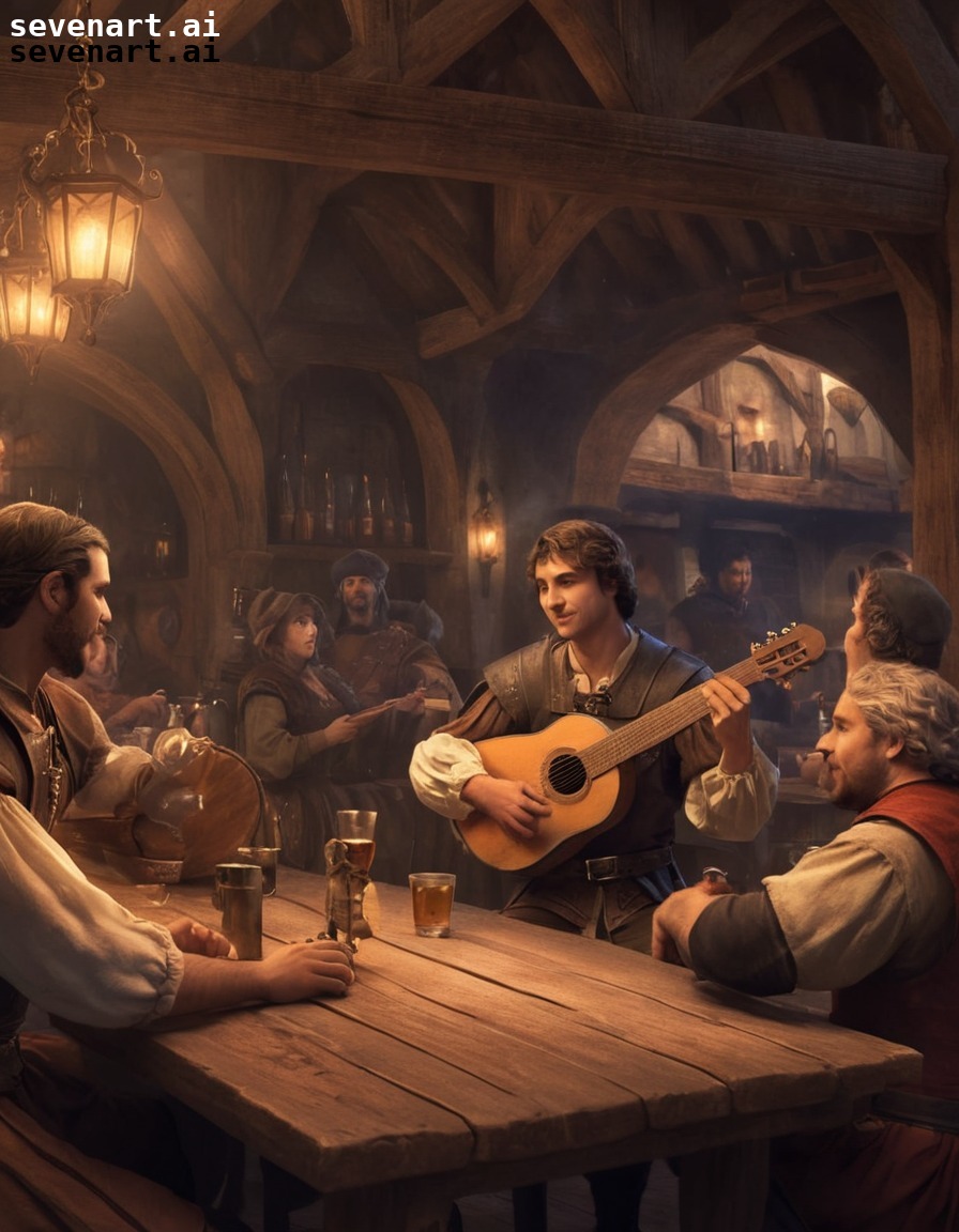 musician, troubadour, lute, tavern, entertainment, middle ages