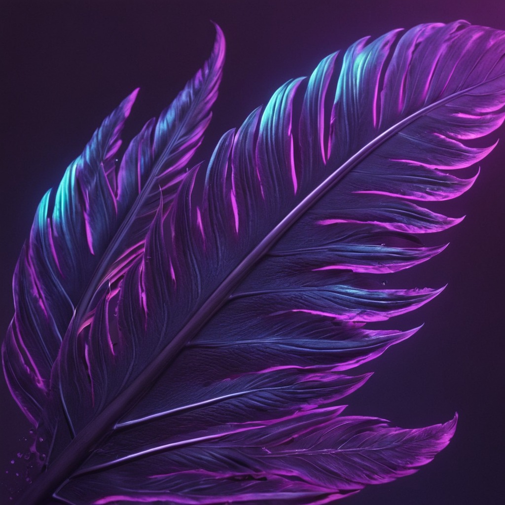 digitalart, dreamup, wallpaper, neon, portrait, decoration, feathers, ai_art