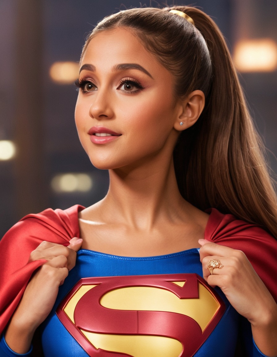 ariana grande, supergirl, music superstar, pop music, superhero, celebrity, inspiration