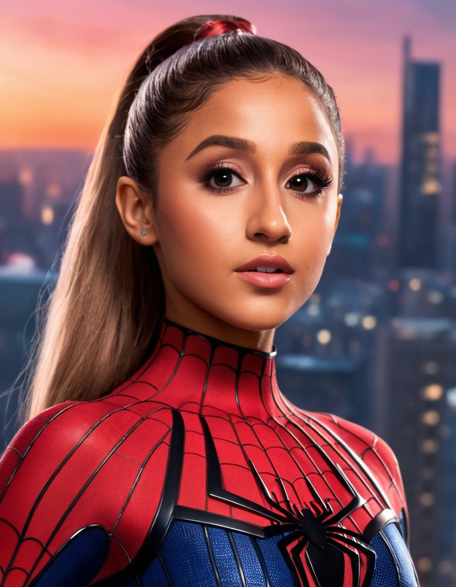 ariana grande, spider-man, pop culture, superhero, celebrity, music, entertainment