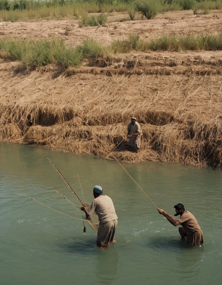 mesopotamia, ancient civilization, fishermen, fishing techniques, river fishing, 4000 bc, cultural history