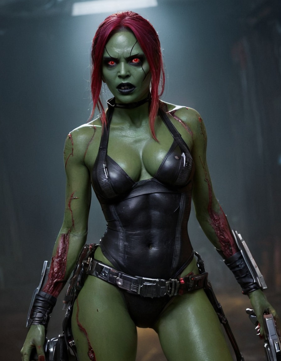 zombie, gamora (guardians of the galaxy), marvel, sci-fi, horror, undead