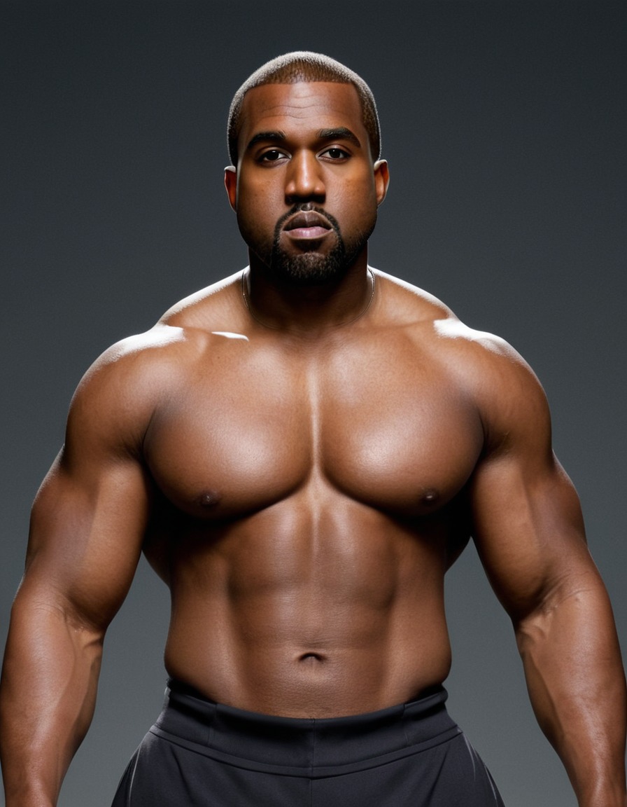 kanye west, musician, rapper, celebrity, fitness, muscular, action