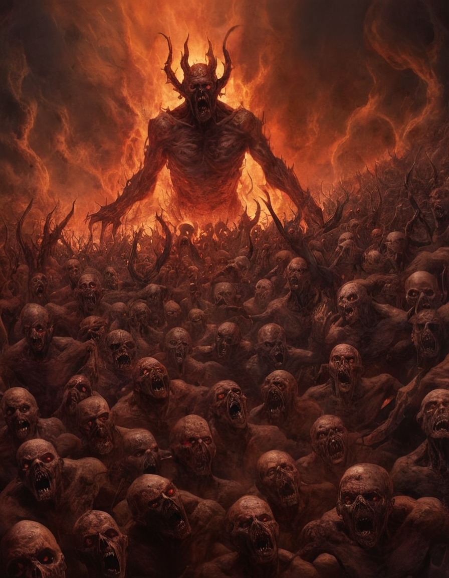 lost souls, screaming, hell, horde, afterlife, eternal torment