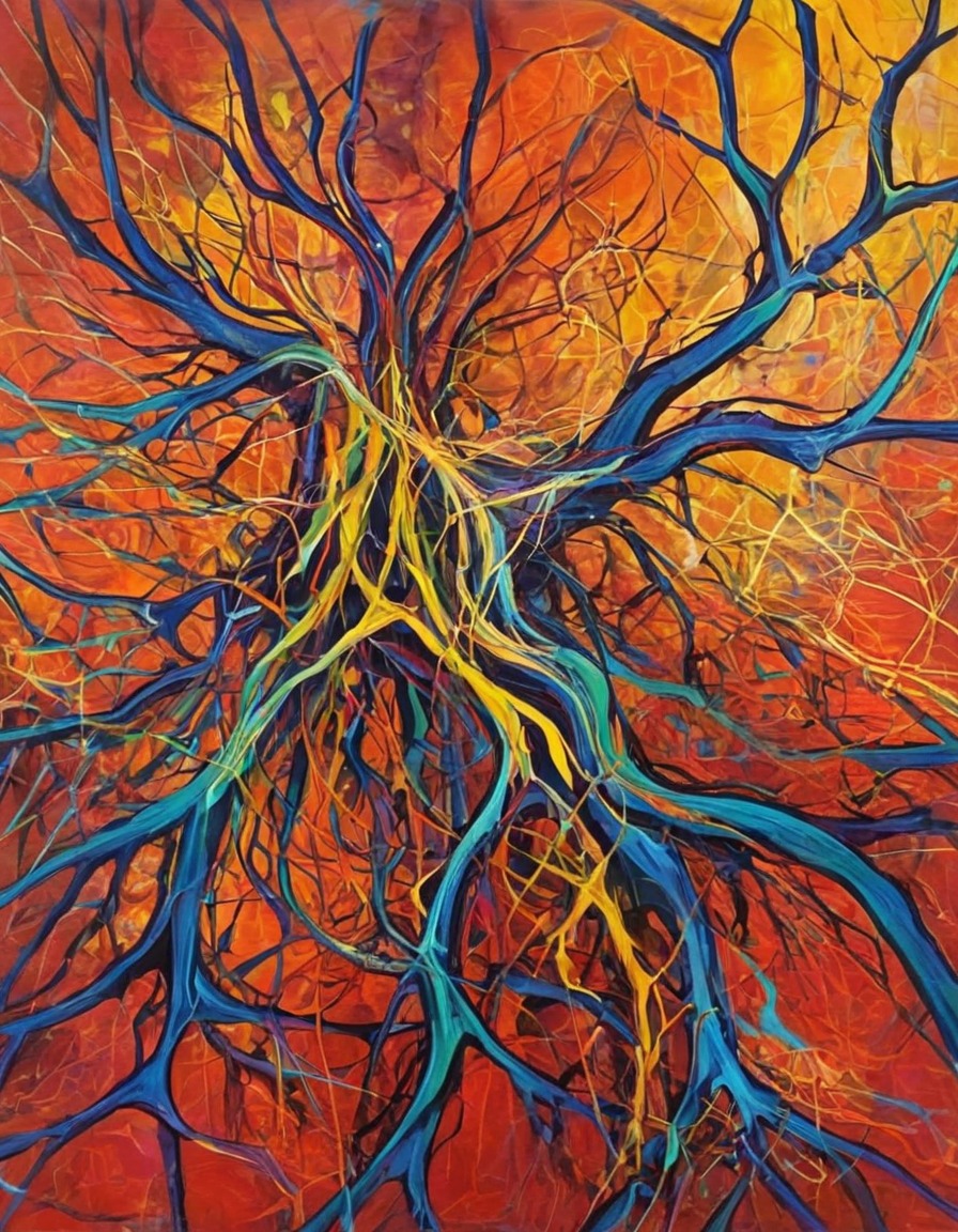 nature, interconnectedness, roots, branches, abstract