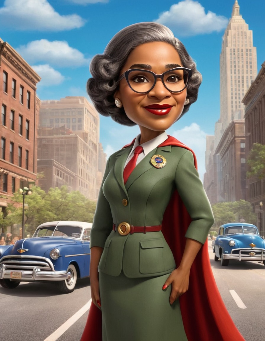 rosa parks, superhero, caricature, civil rights, activism, funny