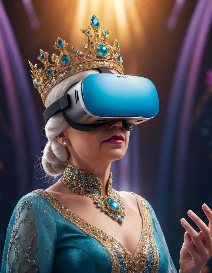 queen, virtual reality, technology, royalty, medieval, art