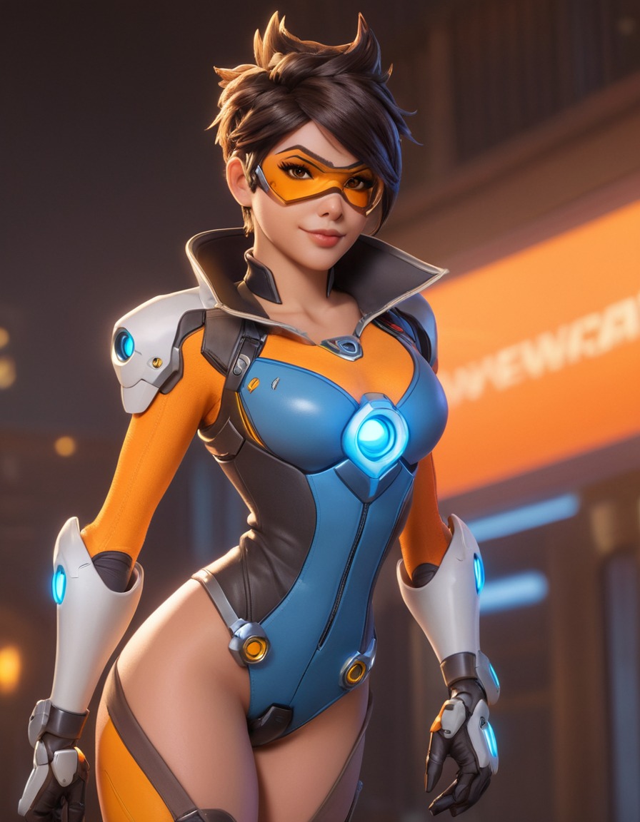 tracer (overwatch), overwatch, first-person shooter, gaming, blizzard entertainment, time-travel, fast-paced