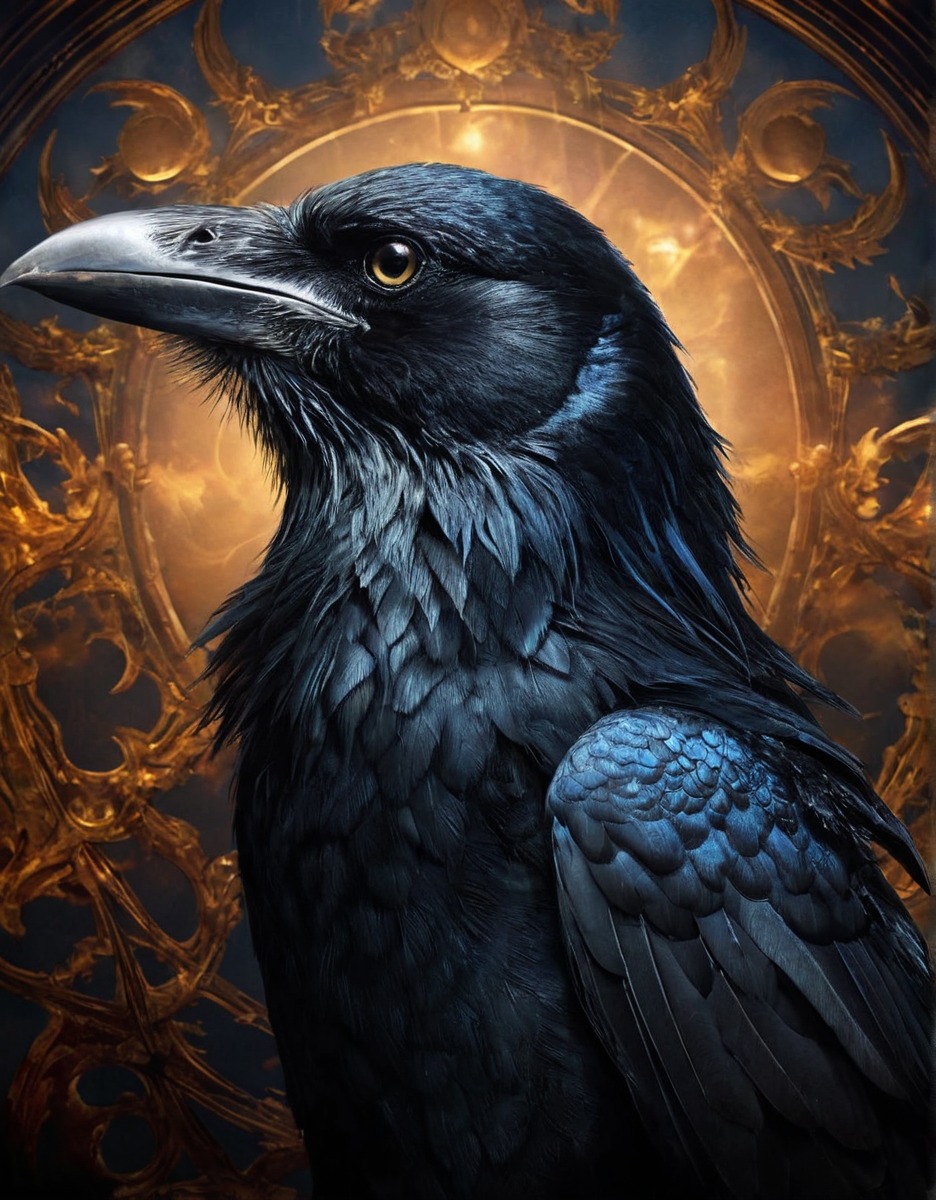 digitalart, bird, ravens