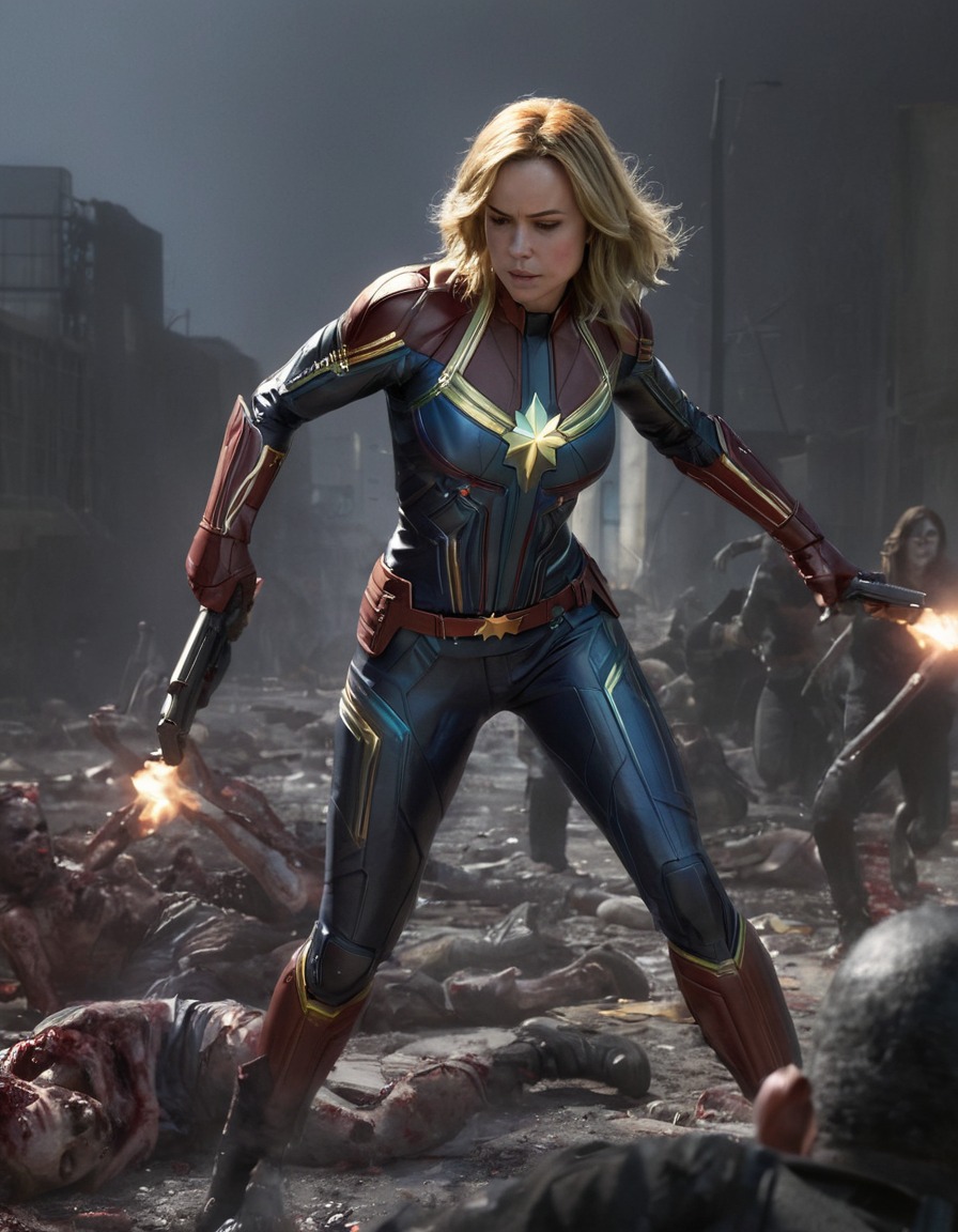 captain marvel, zombie, horror, comic book, superhero, marvel