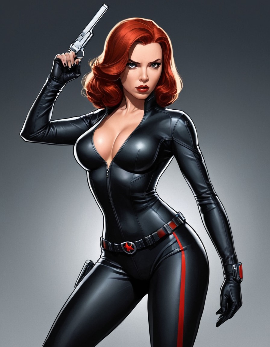 black widow, marvel, avengers, seductive, powerful, sexy, superhero, painted