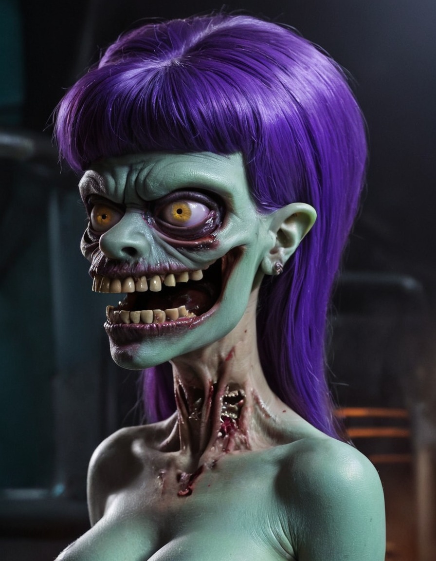 zombie, leela (futurama), science fiction, animated series, undead, horror, futurama