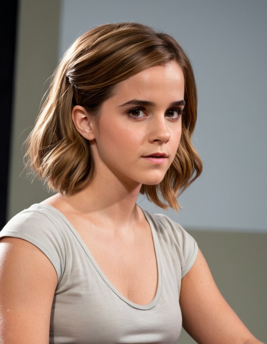 emma watson, actress, movie set, concentration, rehearsal, performance, cinema