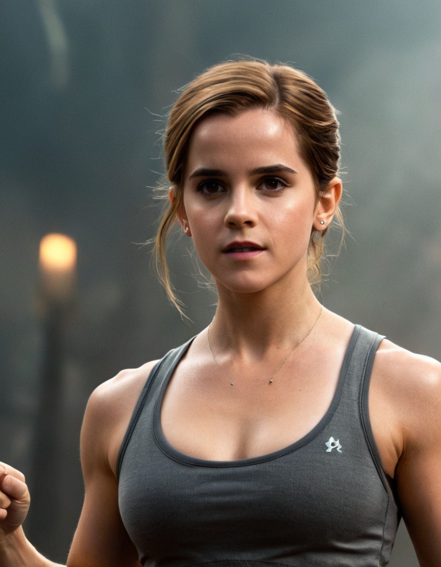 emma watson, muscular, fitness, action, actress, workout, exercise