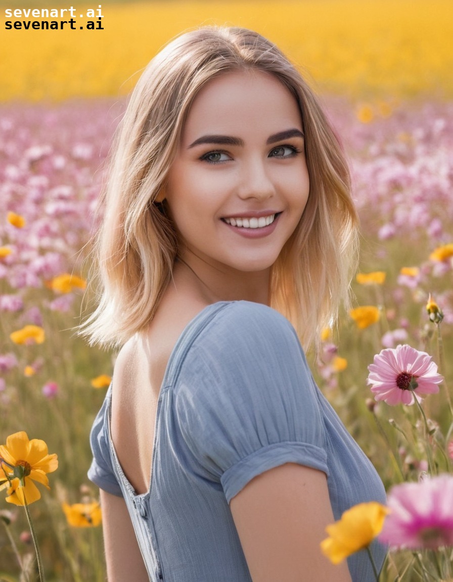 woman, flowers, beauty, nature, happiness