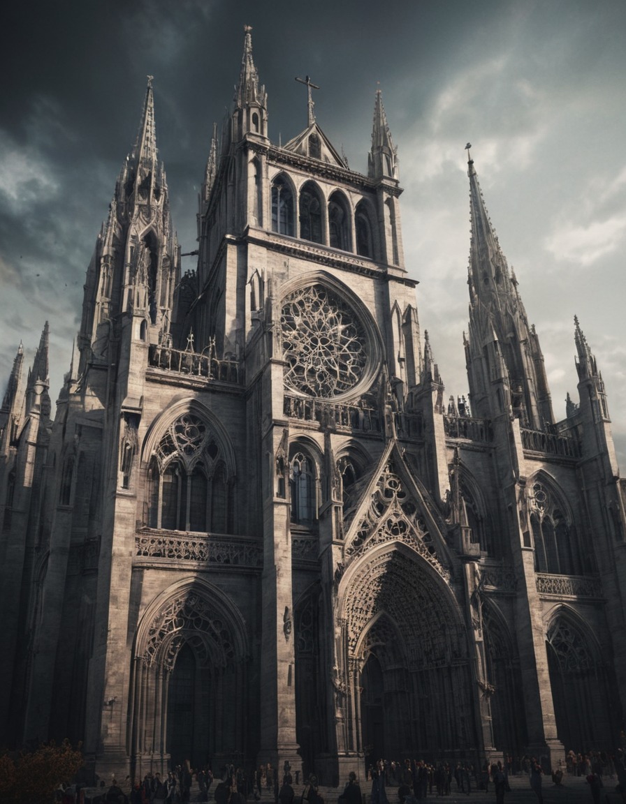 architecture, gothic, cathedral, details, ornate