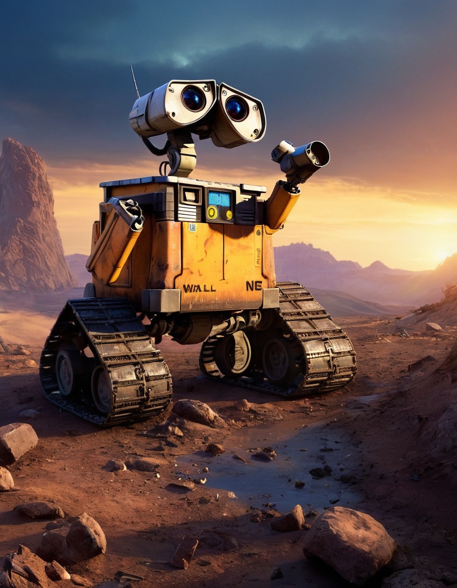 wall-e, robot, post-apocalyptic, earth, exploration, adventure, future, robots, games, movies