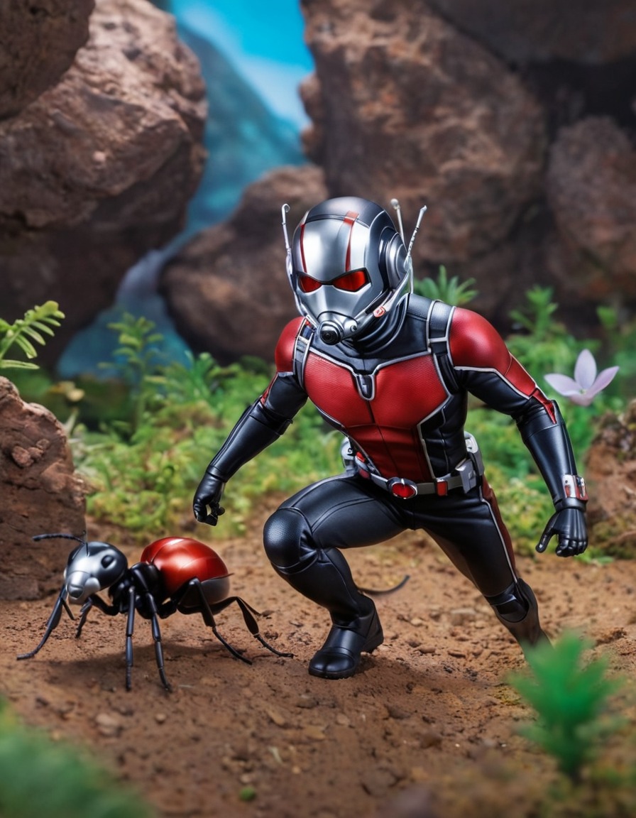 ant-man, marvel, superhero, miniature world, exploration, anime