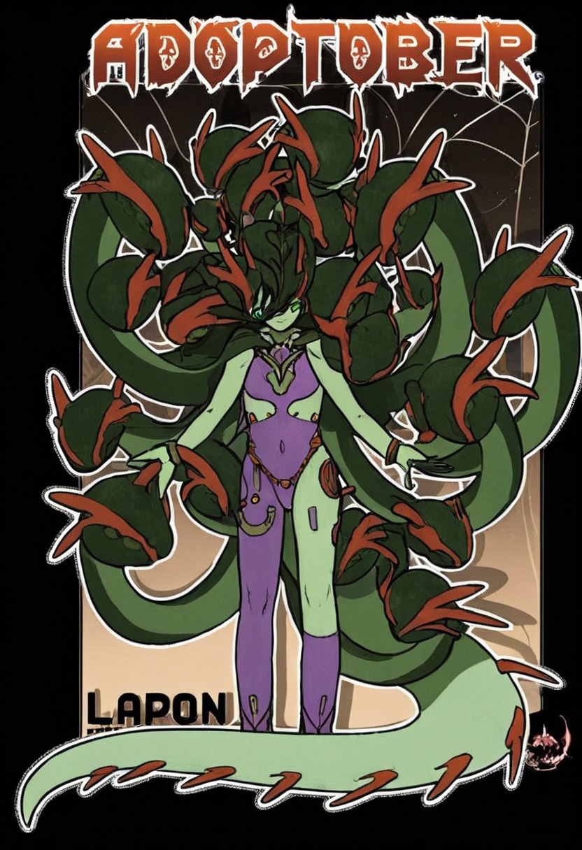 digitalart, fanart, originalcharacter, monster, artfight, spider, characterdesign, dragon, ladon