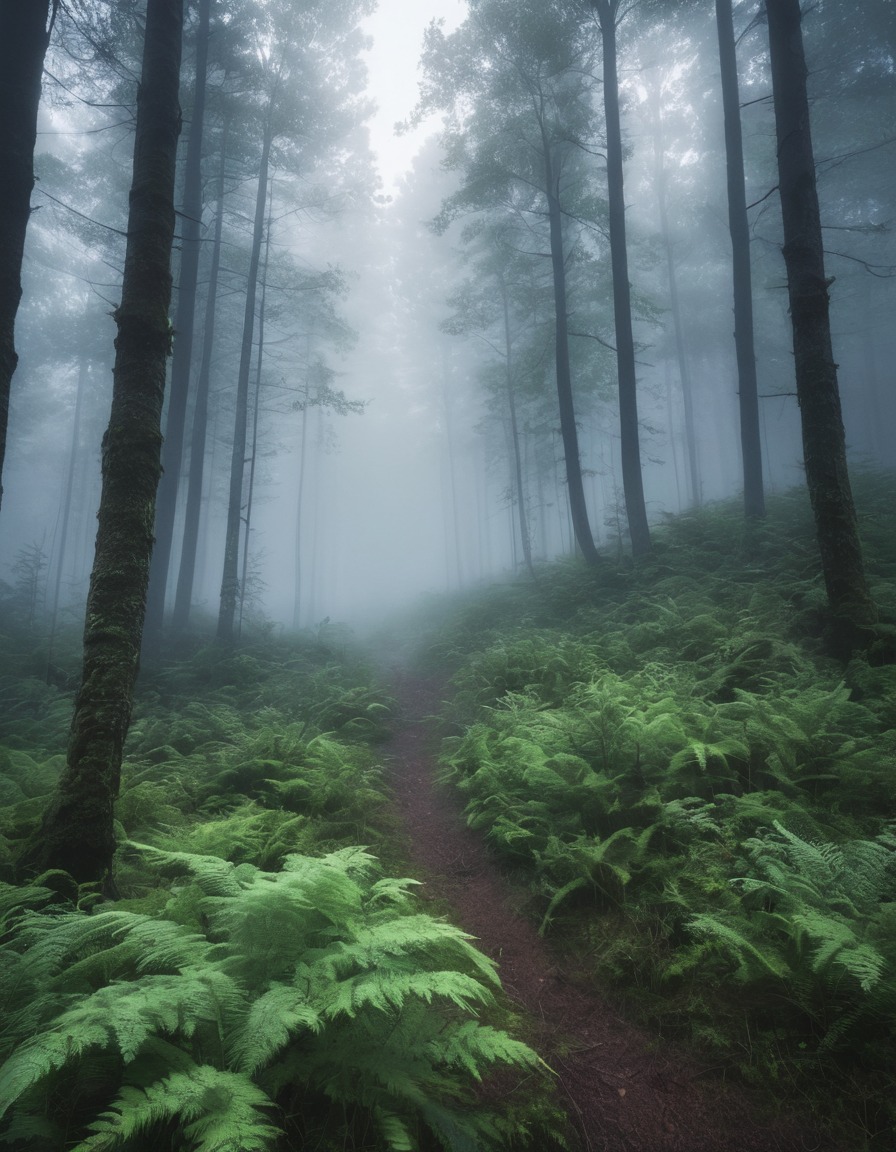 nature, fog, forest, weather, mist