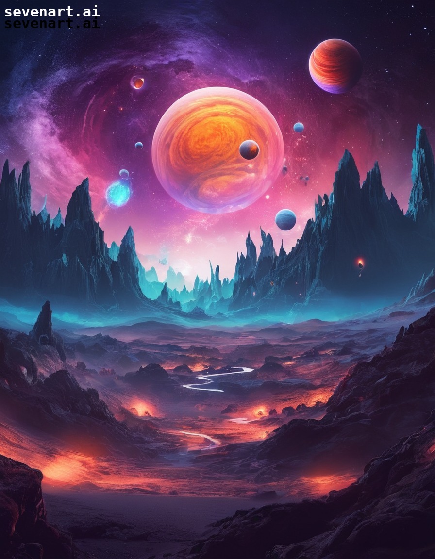 fantasy, world-building, moons, gas giants, imagination, space, stars