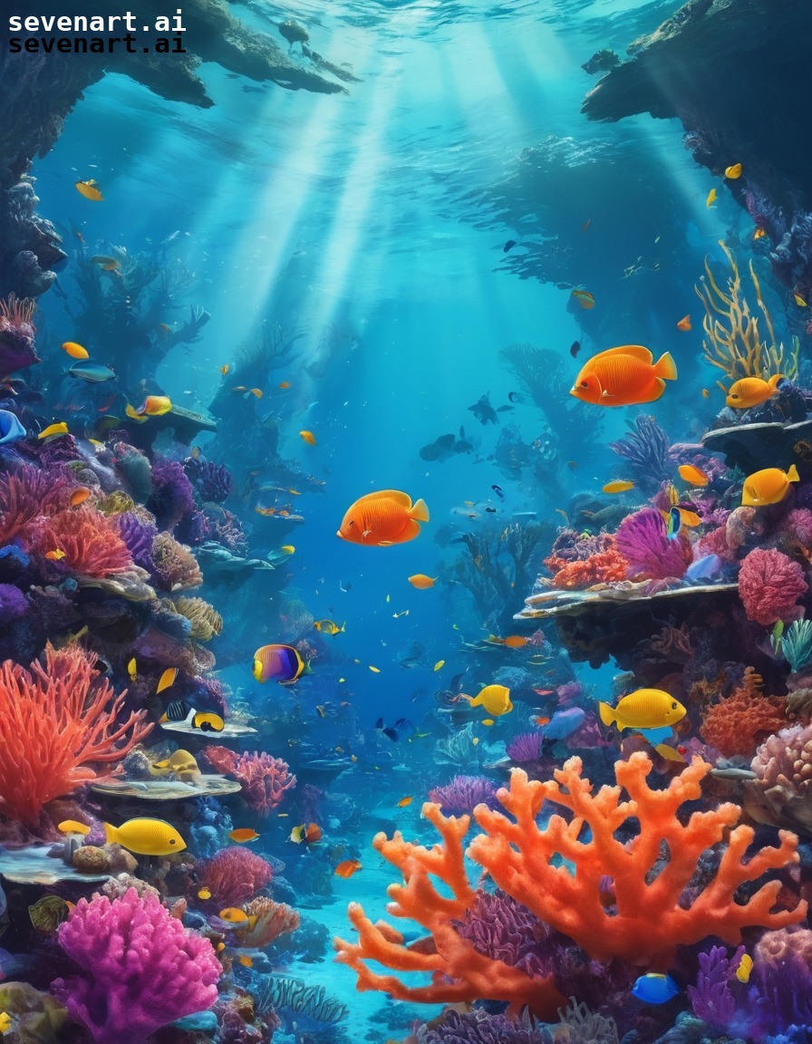 underwater, coral reefs, marine life, exotic fish, scuba diving