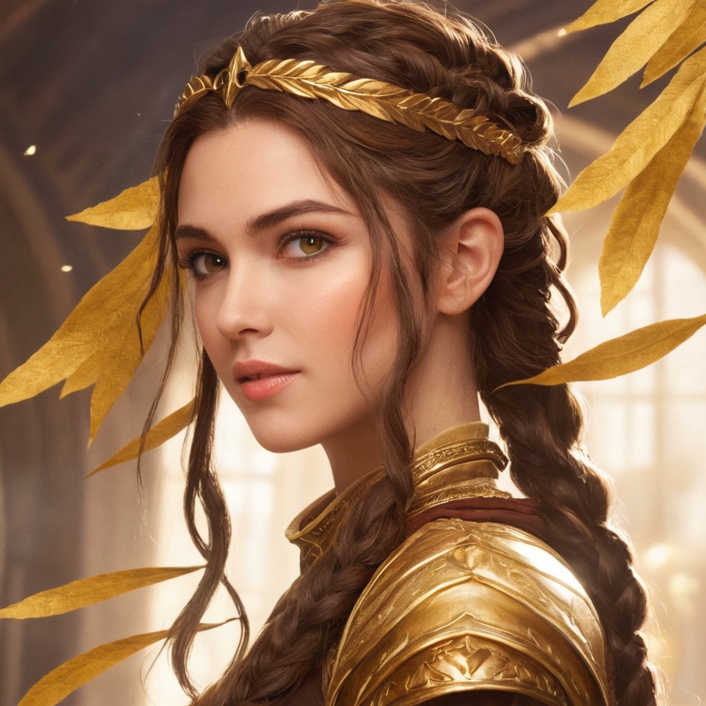 digitalart, characterdesign, portrait, warrior, dreamup, goldleaf, ai_art