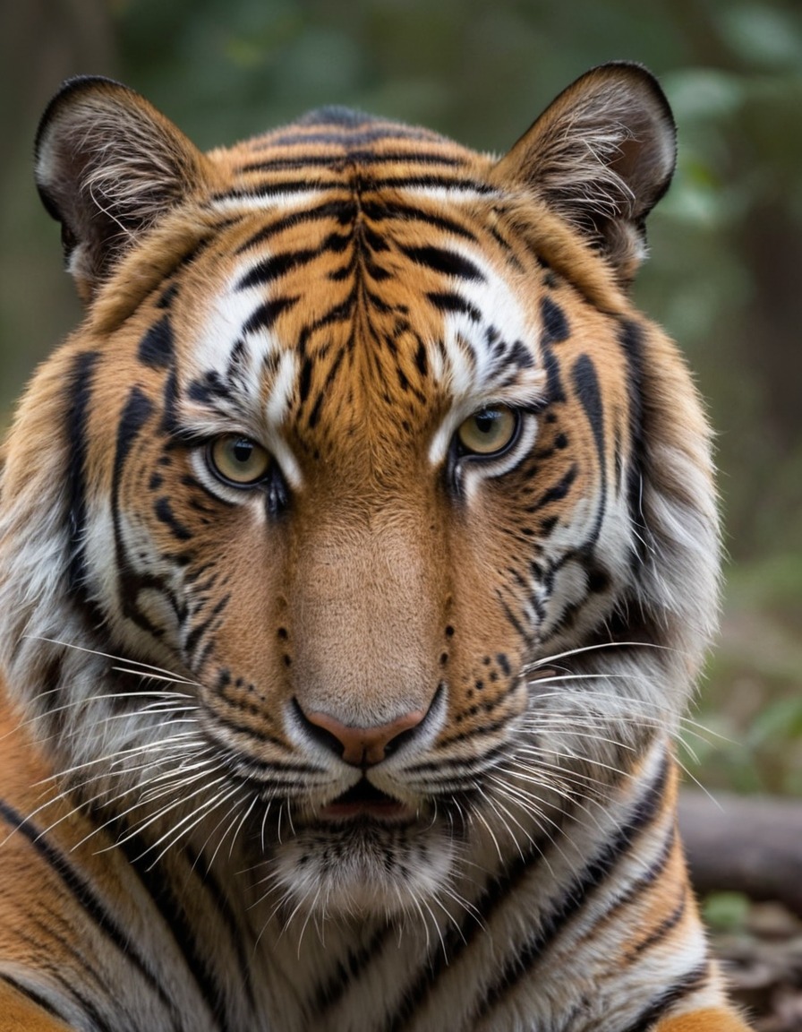 wildlife, tiger, nature, predator, intense gaze