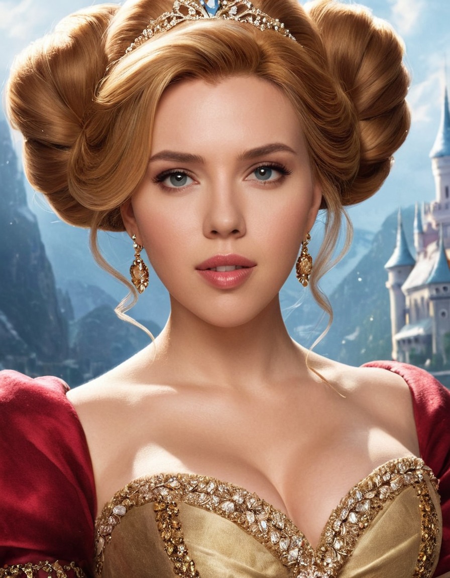 princess, scarlett johansson, disney princess, actress, beauty, fairy tale