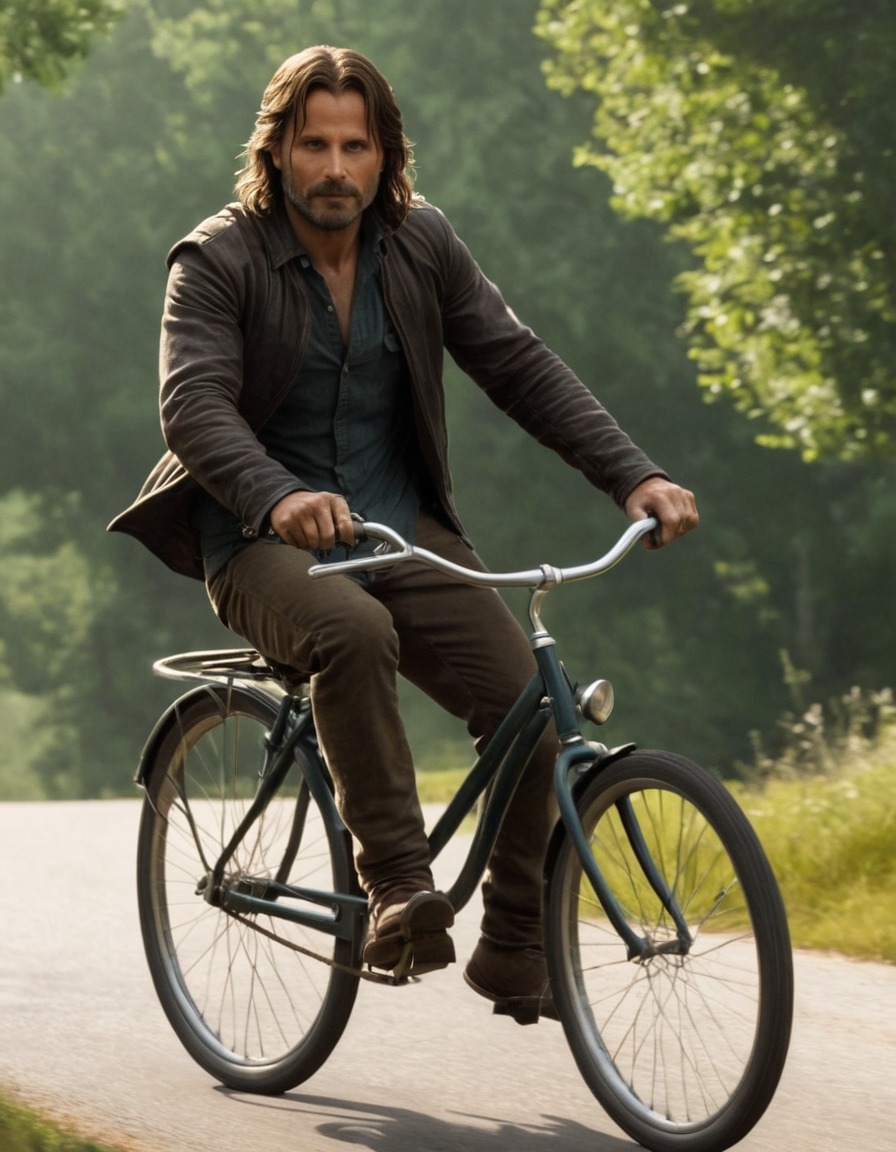 aragorn, bicycle, fantasy, lotr, adventure, books