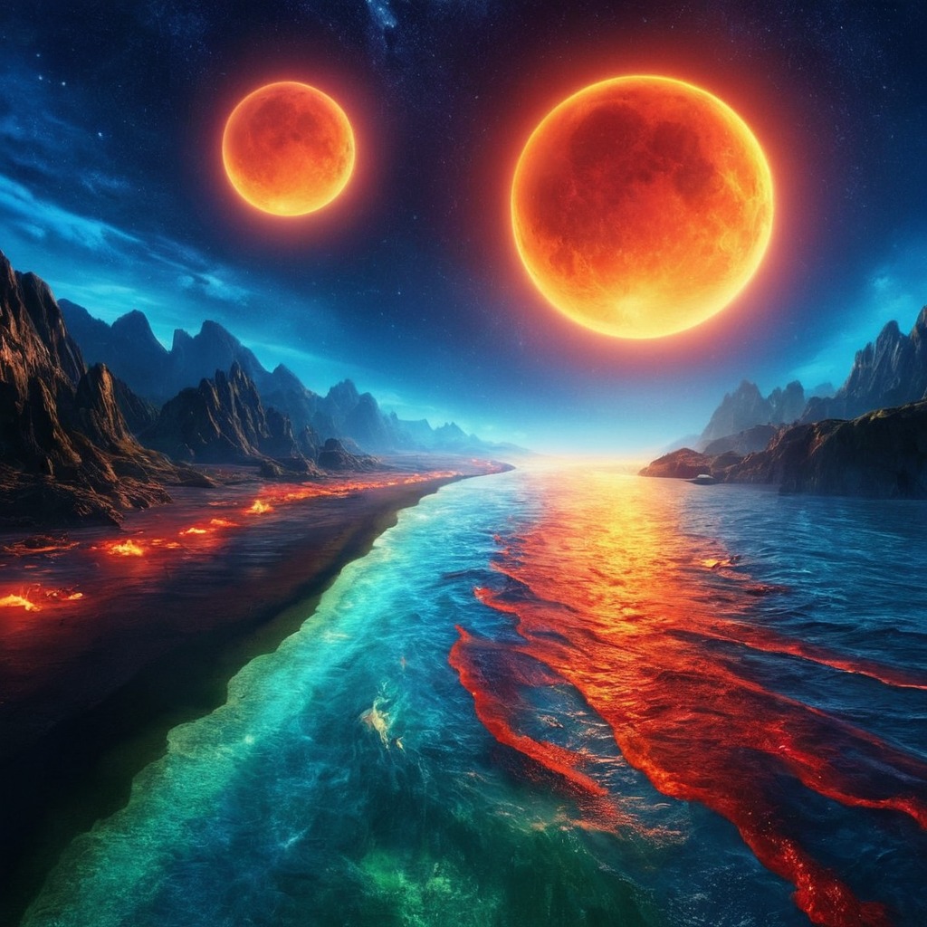 digitalart, fantasyart, scifi, surreal, space, bing, conceptart, moon, planet