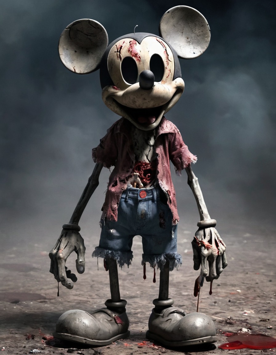 mickey mouse, disney, zombie, horror, halloween