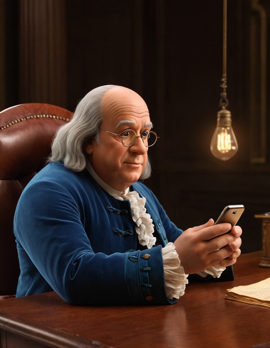 benjamin franklin, smartphone, online search, historical figure