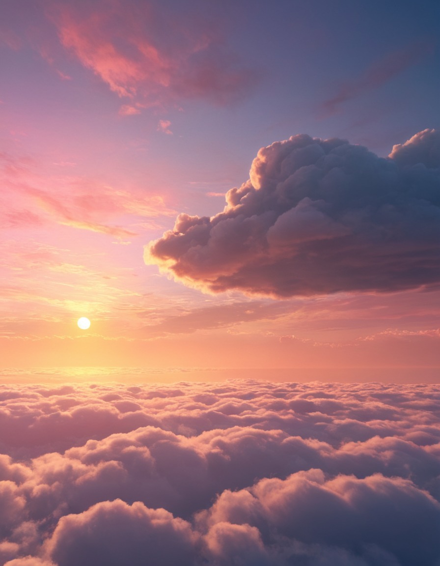 sunset, clouds, sky, tranquility