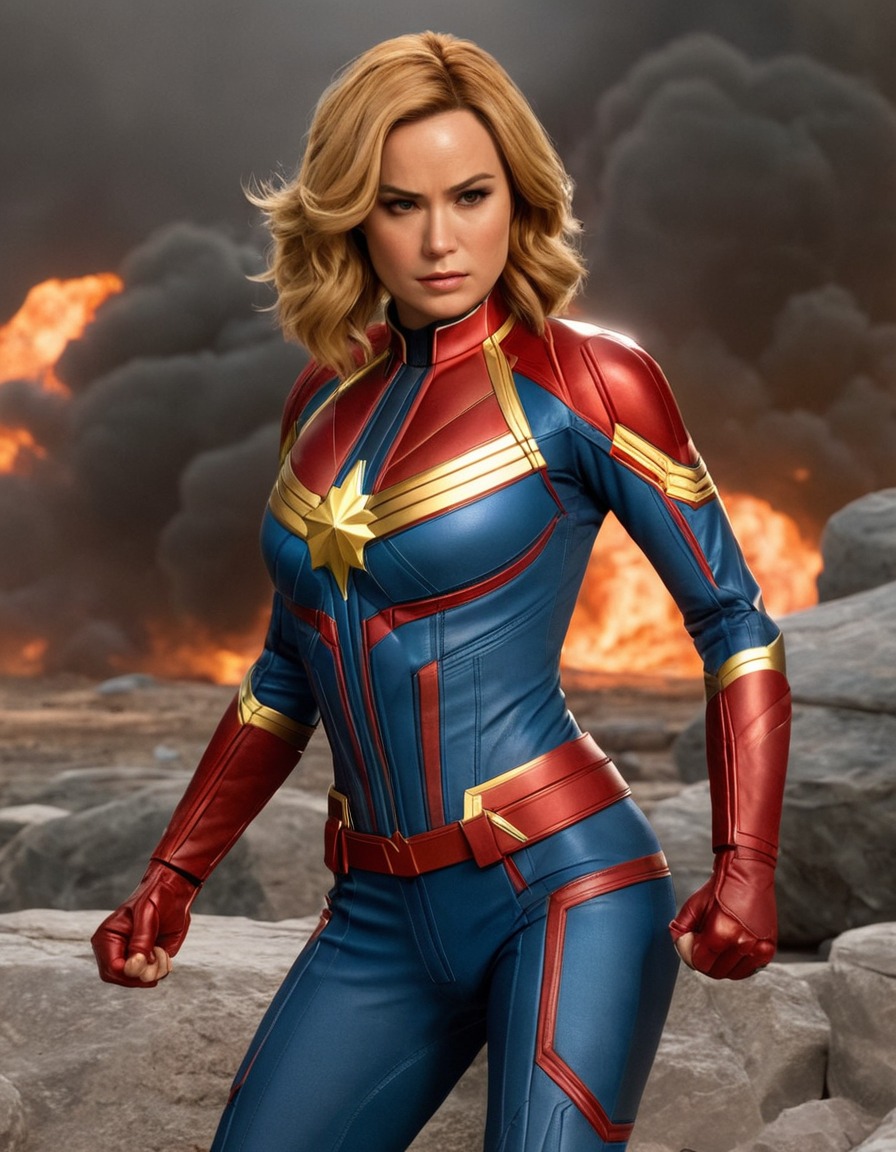 superhero, defeated, captain marvel (marvel comics), marvel comics, supervillain, battle, victory