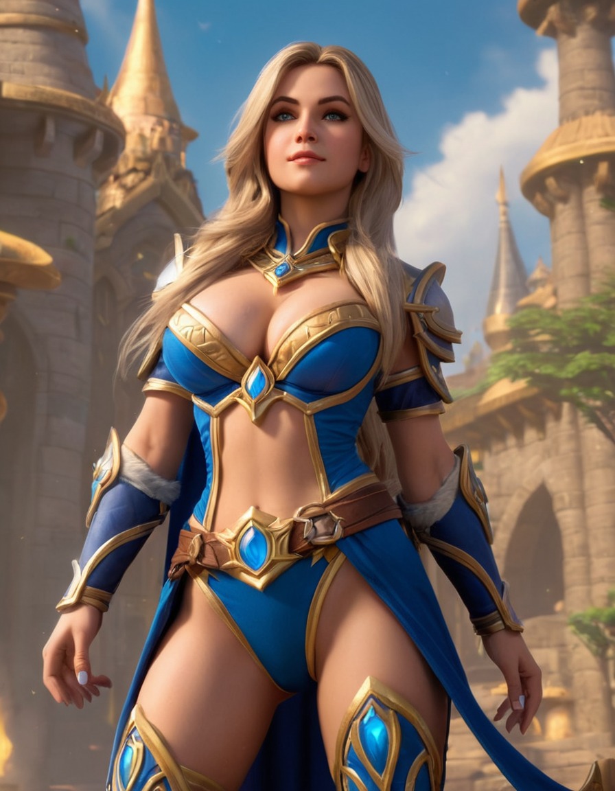 jaina proudmoore, world of warcraft, mage, powerful magic, video game character, action-packed gameplay