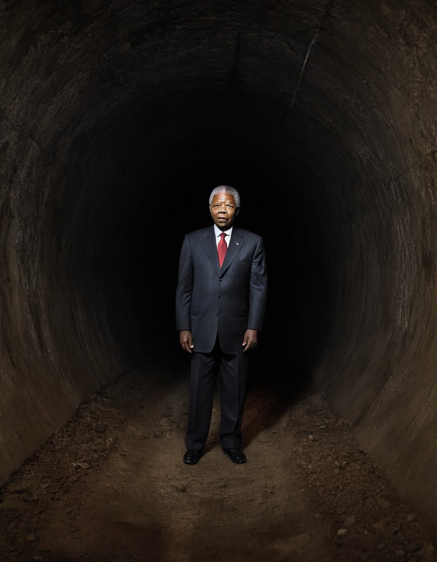 nelson mandela, tunnel, underground, inspirational, leader